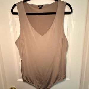 Express Tan V-Neck Bodysuit